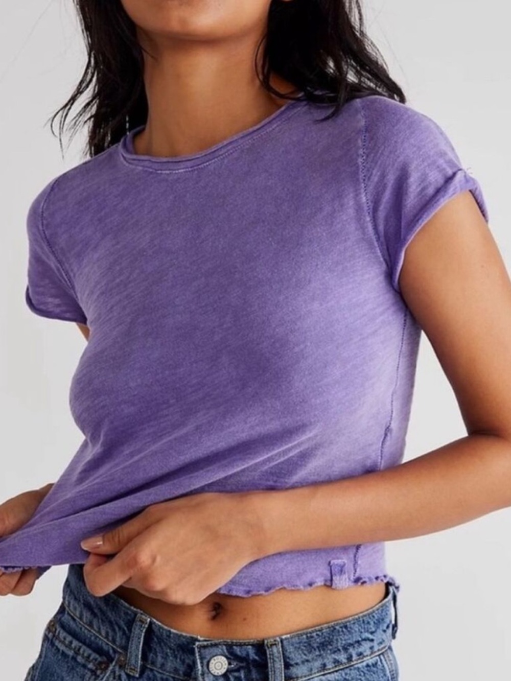 Free People x We The Free Be My Baby Tee Purple T-shirt Top New XS periwinkle